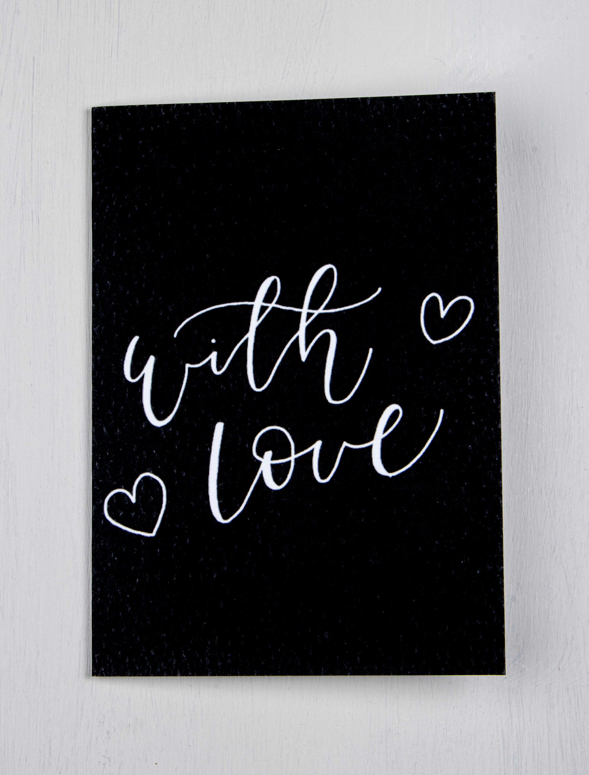 With Love Greeting Card - Black Card