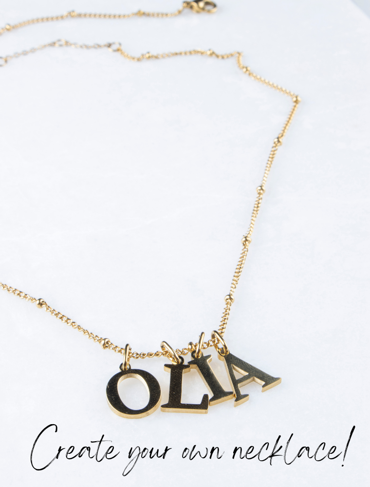 Flat Style Waterproof Small Initial Charm - 18K Gold Plated Stainless Steel - Image 7
