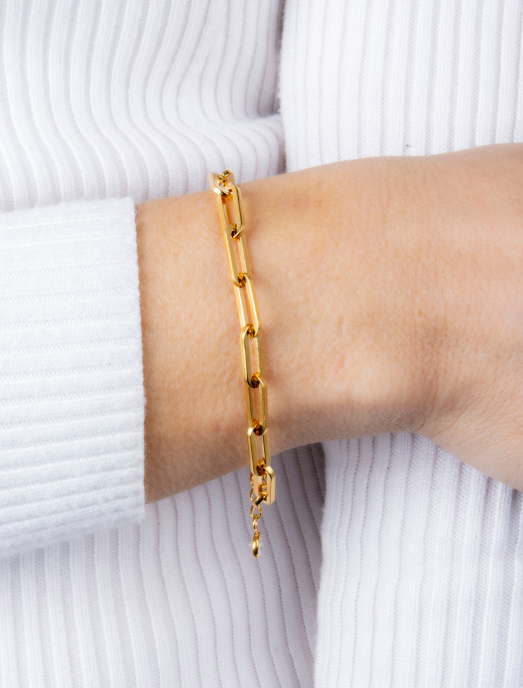 Create Your Own Waterproof Paperlink Charm Bracelet – 18k Gold Plated Stainless Steel - Image 2