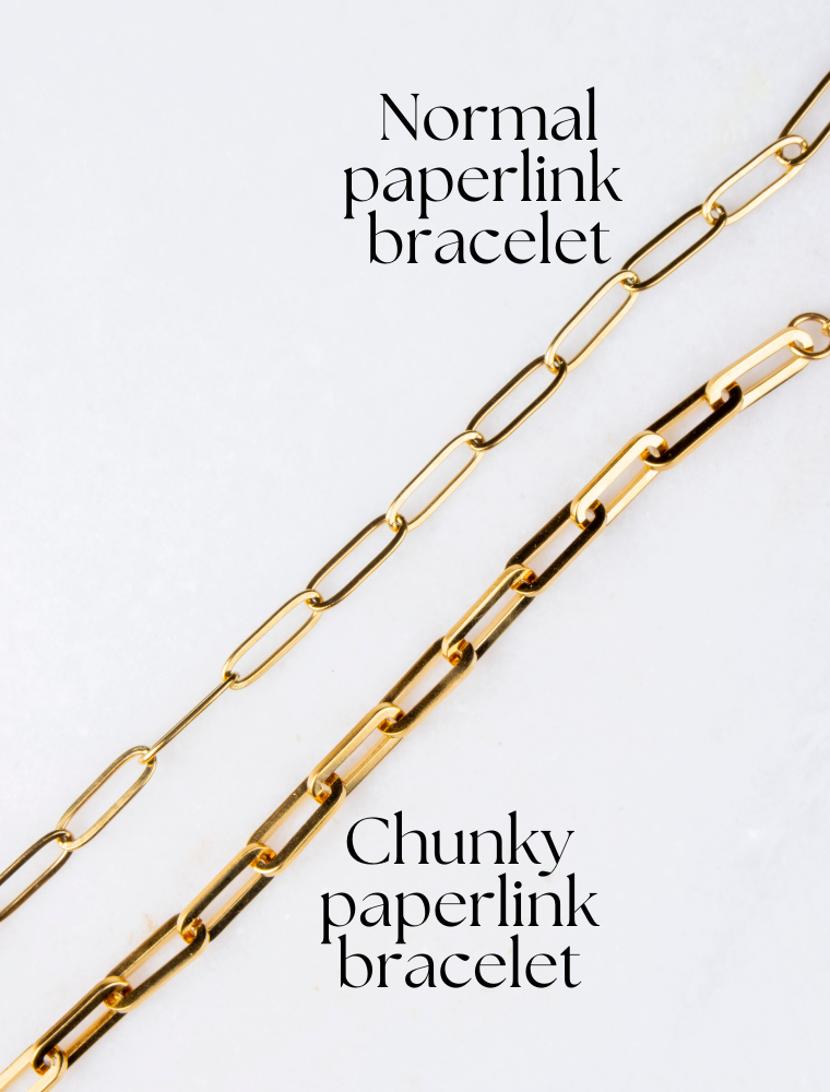 Create Your Own Waterproof Paperlink Charm Bracelet – 18k Gold Plated Stainless Steel - Image 3