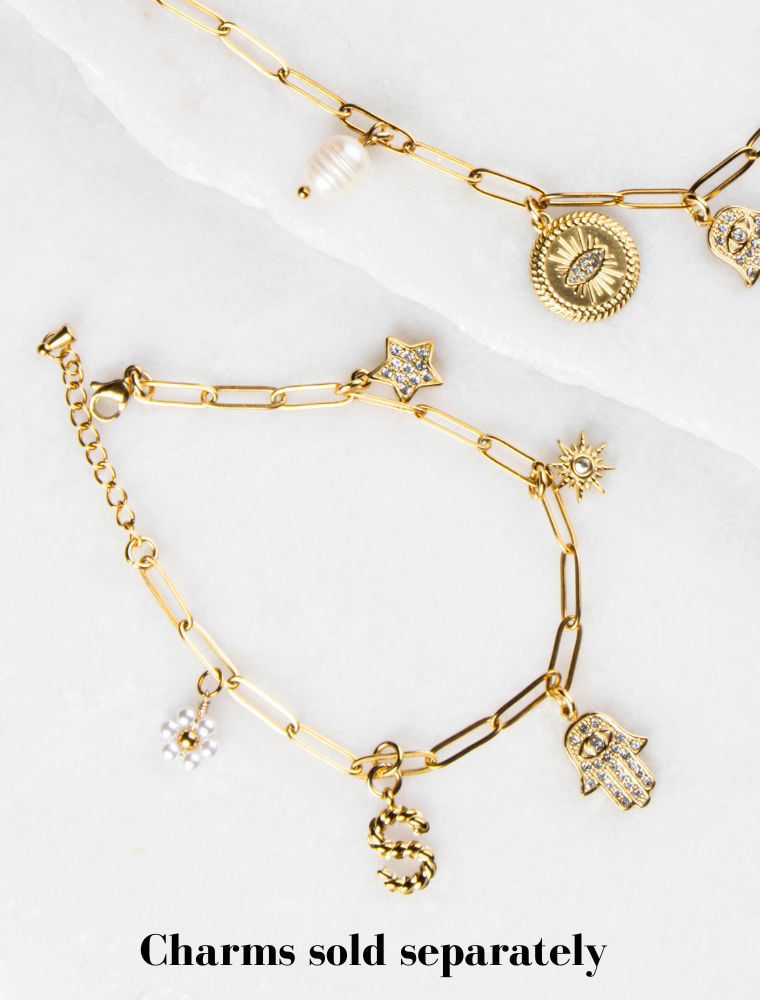 Create Your Own Waterproof Paperlink Charm Bracelet – 18k Gold Plated Stainless Steel - Image 14