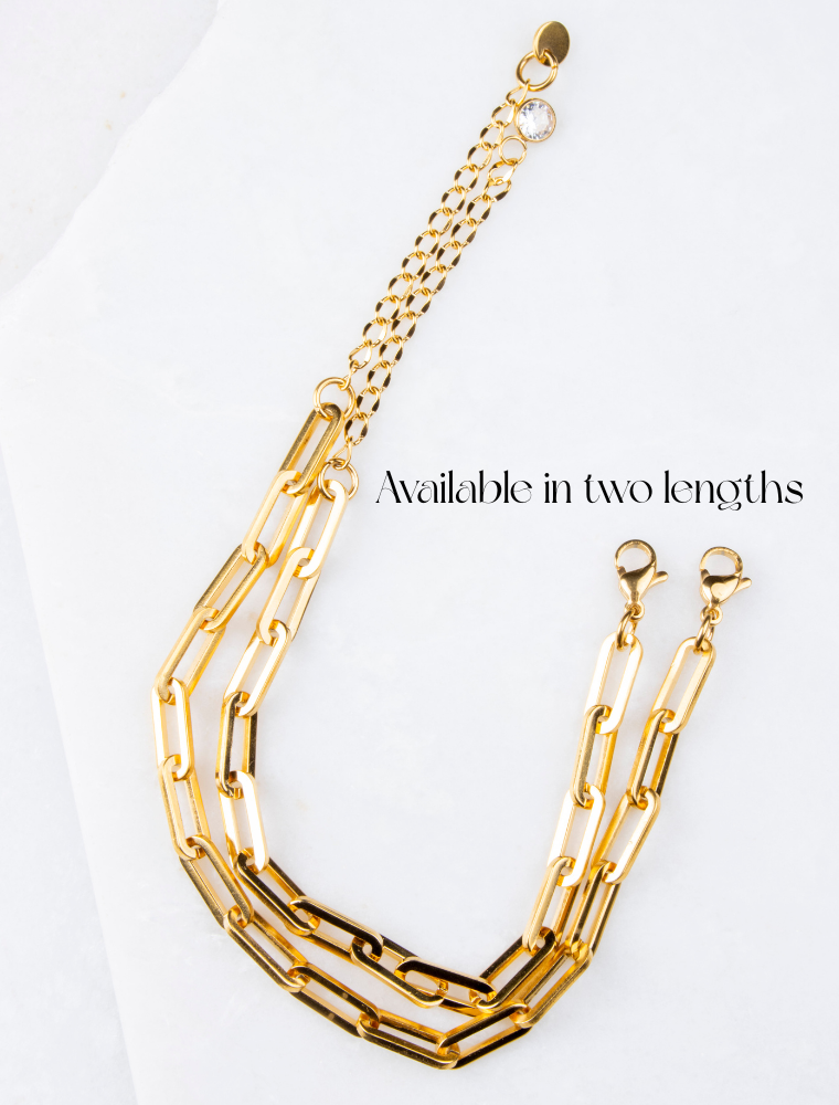 Create Your Own Waterproof Paperlink Charm Bracelet – 18k Gold Plated Stainless Steel - Image 7