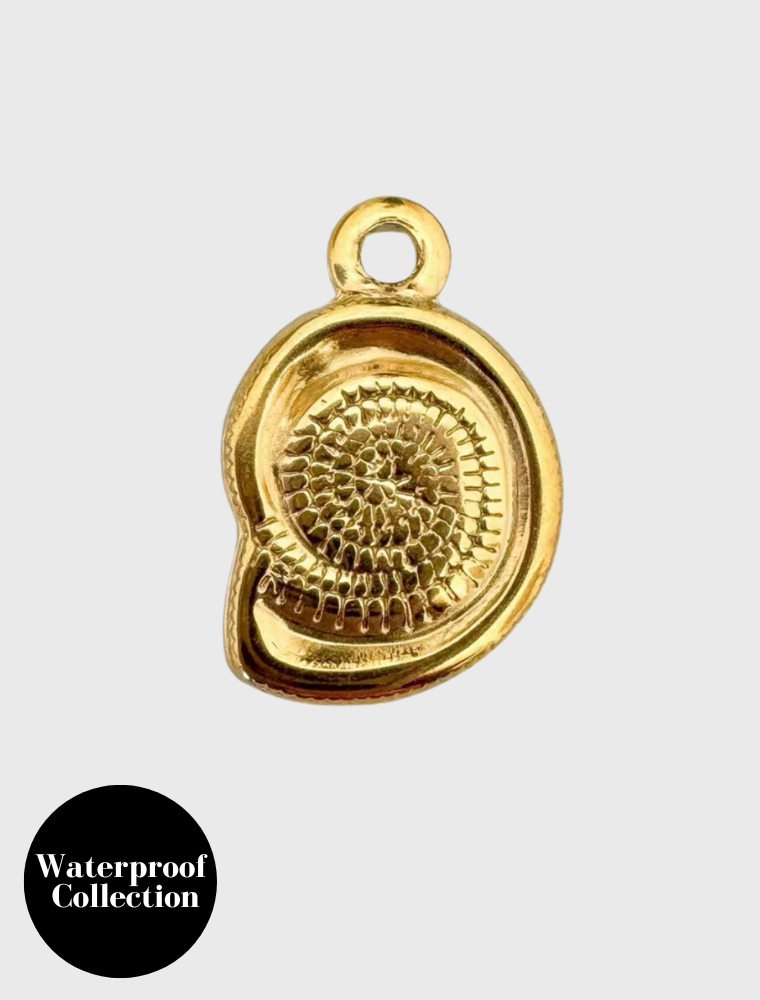 Medium Swirl Shell Charm - 91 - 18k Gold Plated Stainless Steel