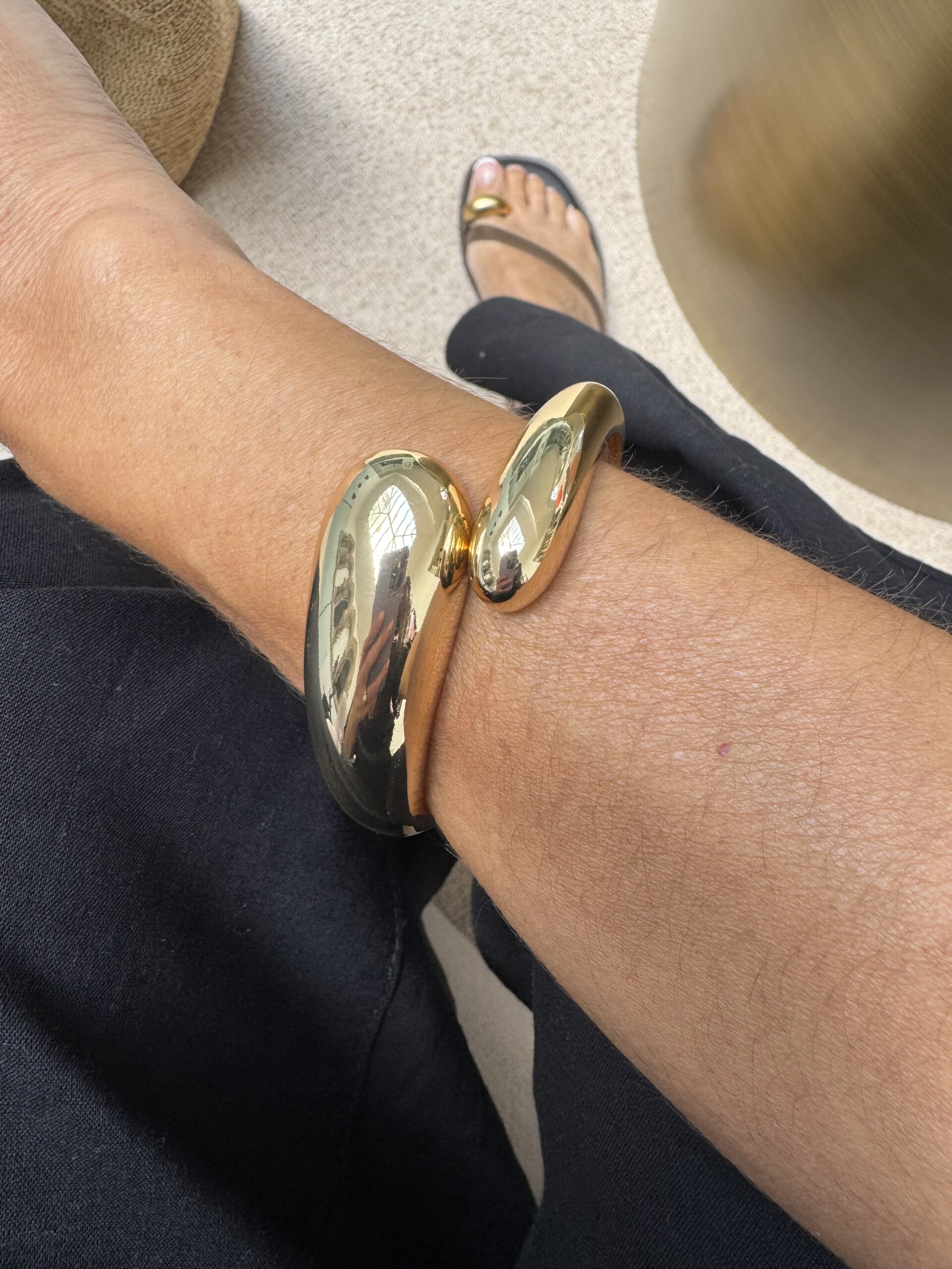 Frances Chunky Bangle - Gold Plated - Image 5