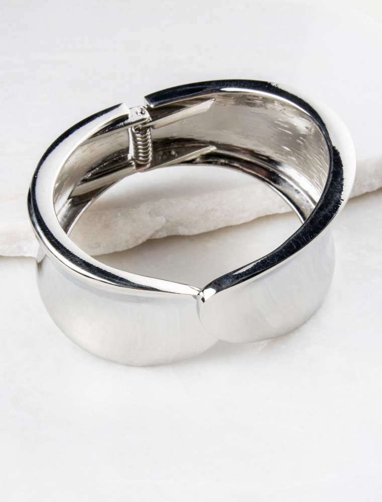 Delores Chunky Bangle - Silver Plated - Image 3