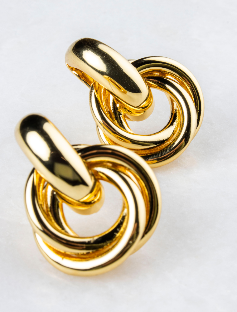 Astra Knot Style Earrings - Gold Plated - Image 3