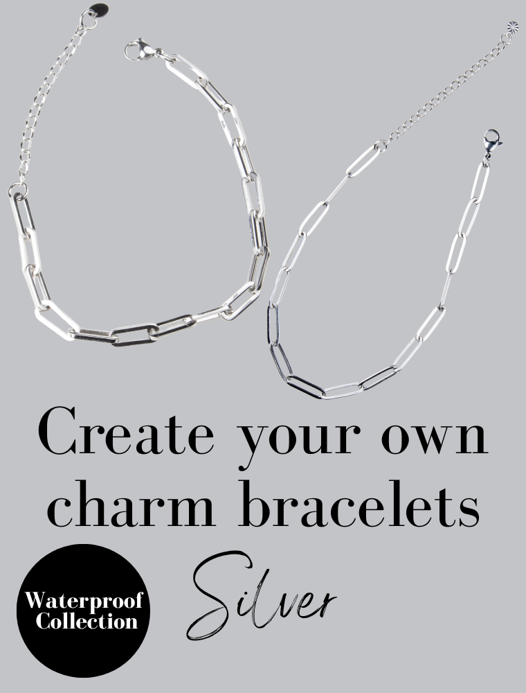 Create Your Own Own Waterproof Paperlink Charm Bracelet – Silver/Stainless Steel